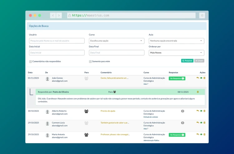Central de Comentários